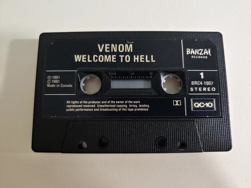 Rare Venom Welcome To Hell - Banzai Cassette Tape 1984 - BRC4 1907 Black Shell - Picture 5 of 7