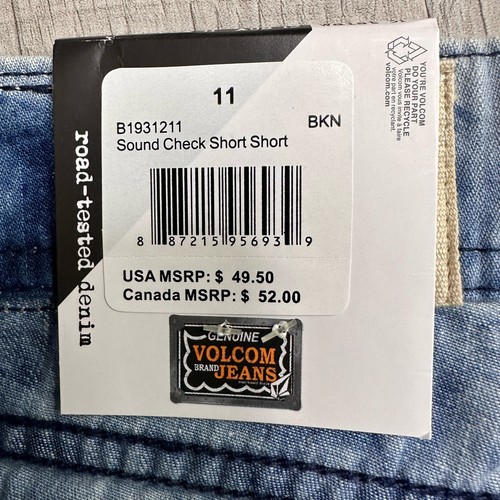 Volcom Sound Check Short Short Women's 11 Blue/White Tie-Dye Jean Denim Skate - Picture 9 of 9