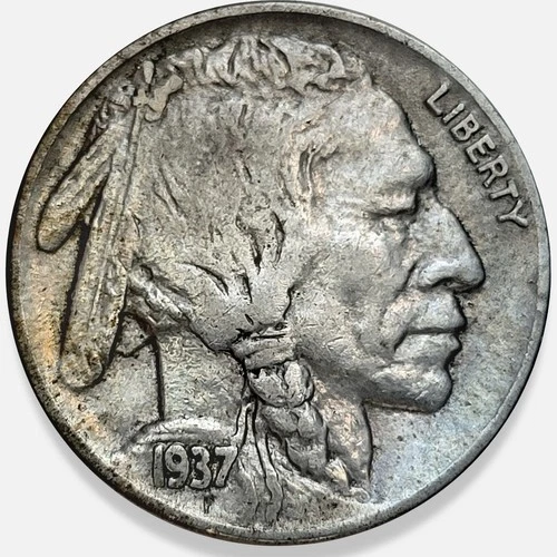 1937-P Buffalo Nickel 5c Very Fine VF+ * Original Surfaces * 1937P