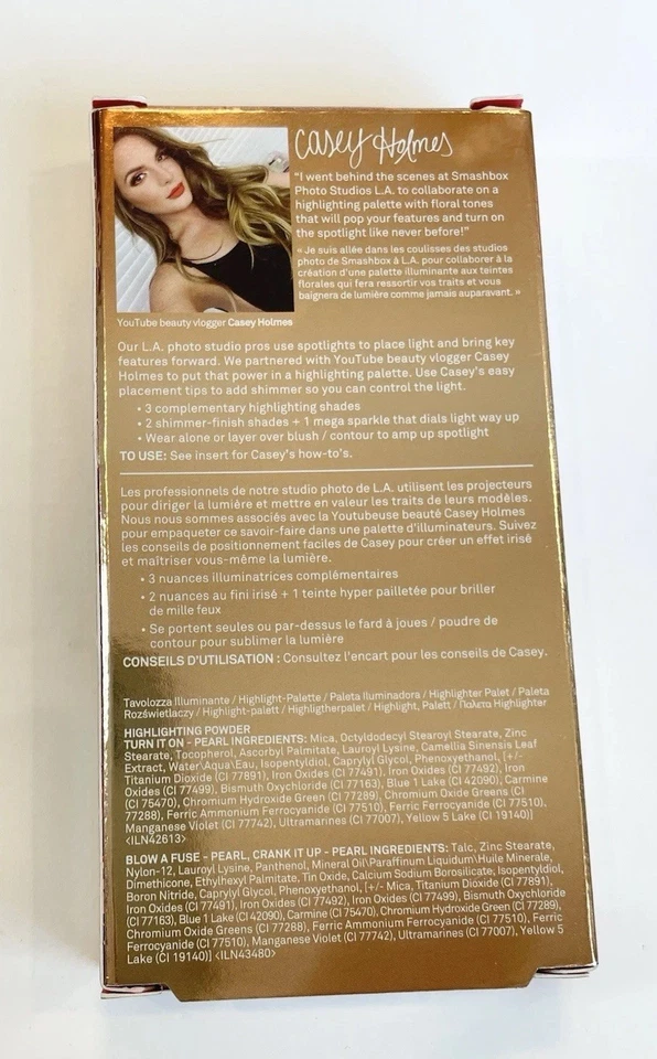 NIB Smashbox Spotlight Palette Pearl Highlighter X Casey Holmes- Brand New - Image 3 of 4