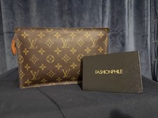 Louis Vuitton Pochette Homme Monogram Clutch Brown Men's Vintage Zipper