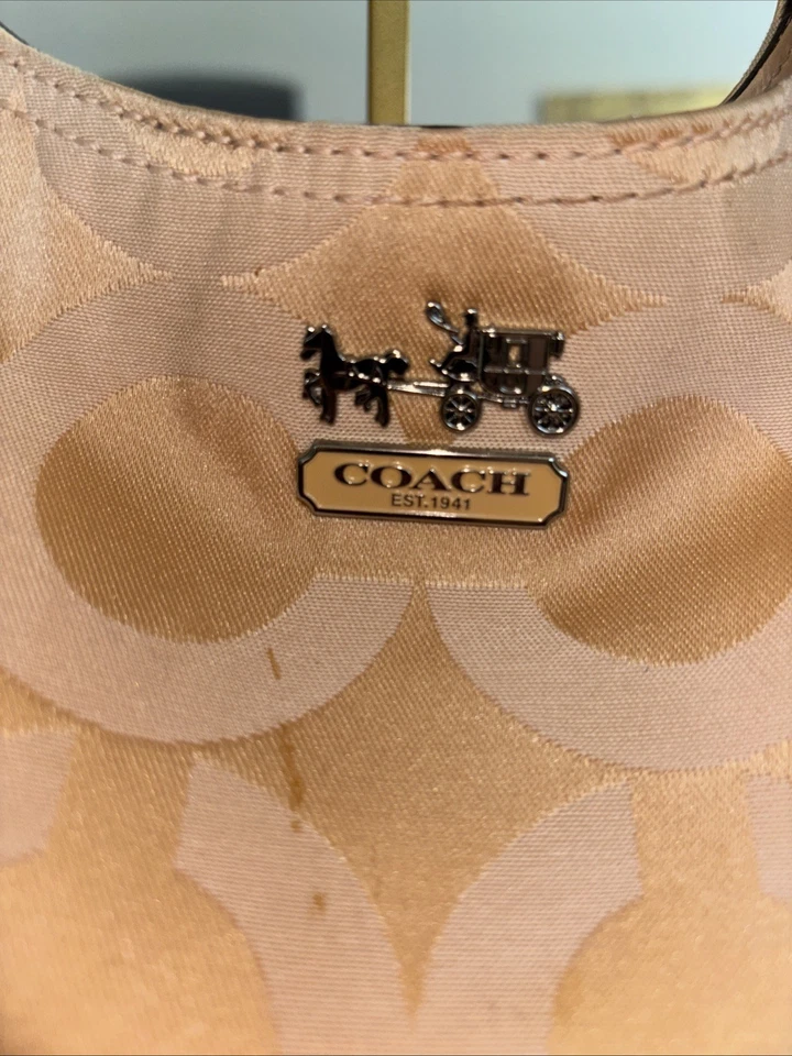 COACH MADISON OPT ART MAGGIE SHOULDER BAG PEACH 14305 Y2K COA - Image 3 of 4