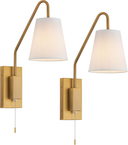 Hardwired Sconce Set of 2 with On/Off Switch,Wired Bedside Wall Mounted Reading - Bild 4 von 6