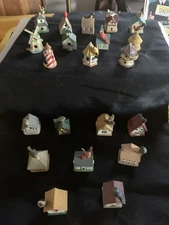 LENOX Birdhouse Thimbles Lot Of 21 Miniature Ceramic Figurines Bird House VTG
