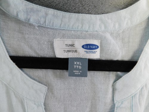 Old Navy Tunic Shirt Womens 2XL Lightweight Button Pullover Top Blouse Blue - Picture 6 of 14