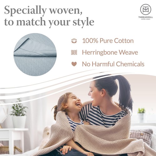 Cotton Blankets for Queen Size bed | All Season 100 Cotton Queen Size Blanket | - Picture 3 of 9