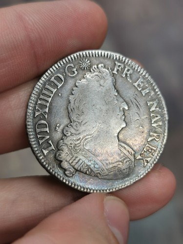 Louis XIV 1/2 Taler mit Palmen 1694 in Paris. Reformiert. - Bild 2 von 2