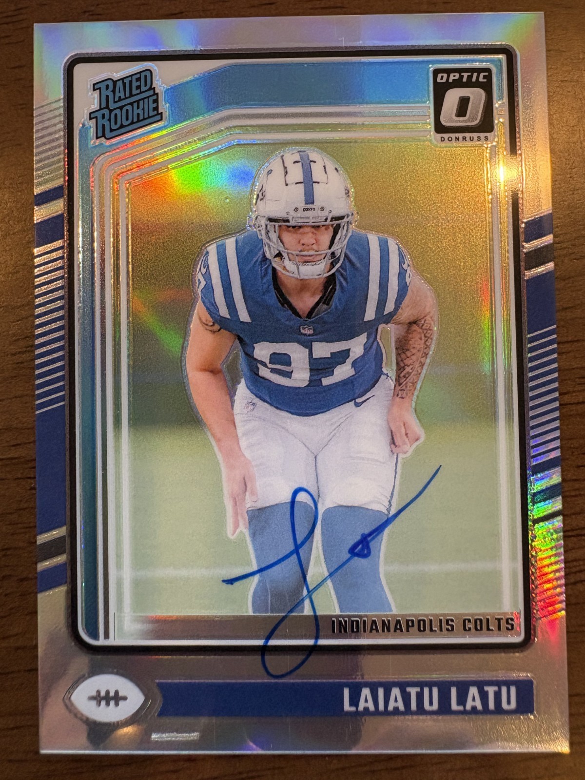 2024 Donruss Optic - Laiatu Latu Holo On Card Rookie Auto /150 Colts #267 (RC)