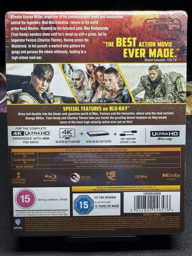 Mad Max: Fury Road Limited Edition STEELBOOK 4K Ultra HD + Blu Ray + Digital - Picture 6 of 6