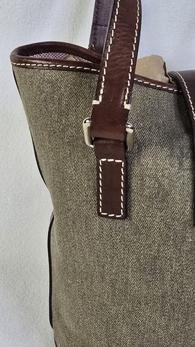 Vintage Dooney Bourke Signature Brown Canvas Shoulder Bucket Bag GUC - Bild 6 von 13