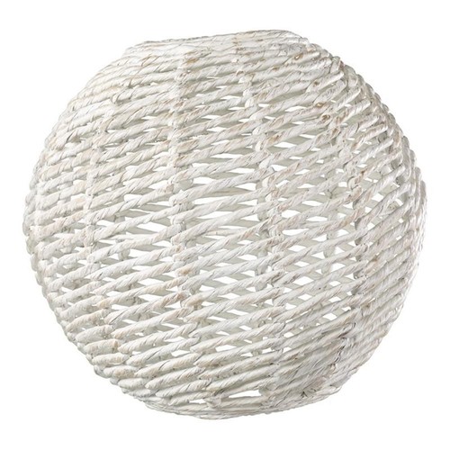 Pantalla de lámpara colgante redonda SEI Furniture Cartaxo en blanco lavado - Imagen 2 de 3