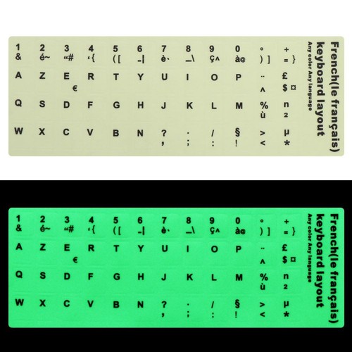Spanish Deutsch Luminous Protective Film Alphabet Layout Keyboard Stickers - Afbeelding 14 van 15