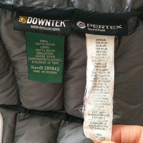LL Bean Puffer Jacket Women XLPetite Gray 850 Down Pertex Quantum Downtek Packab - Picture 9 of 11
