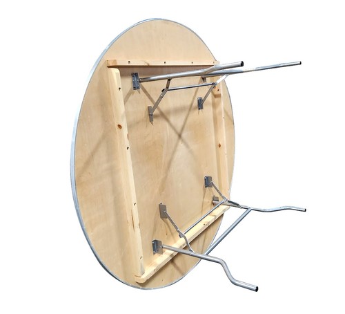 4 6ft Wooden Commercial Round Folding Tables Event Banquet Wedding Reception - Picture 8 of 9