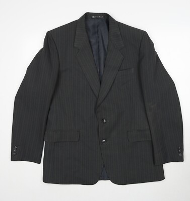 GreenWoods Herren Anzugjacke grau gestreift Polyestermischung Größe 42 Reg