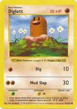 1x Diglett - 47/102 - Common - Shadowless Edition Lightly Played Pokemon G1 - Ba