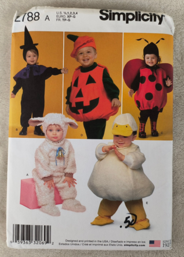 Simplicity Muster 2788 Halloween Kostüm Baby Kleinkind Kürbis Marienkäfer Lamm Ente