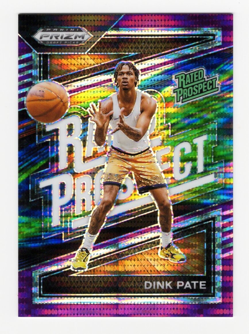 2024 Panini Prizm Draft Picks Dink Pate #18 Rated Prospect Purple Pulsar 43/55