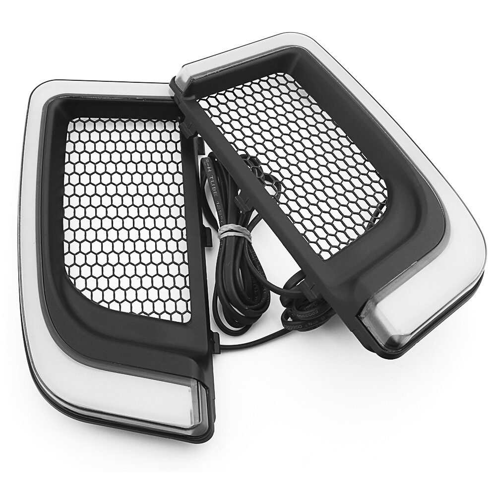 LED Fairing Lower Black Grill W/Turn Signal Light For Harley Electra Glide 14-up image