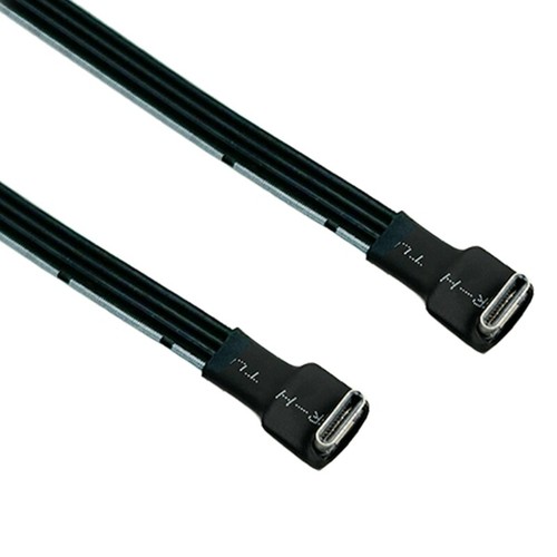 Flat USB C to USB C Male Data Cable 90 Degree Connectors for Gadgets - Picture 28 of 85