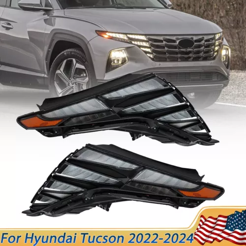 For Hyundai Tucson 2022-2024 Pair LED DRL Headlights Headlamps Left + Right