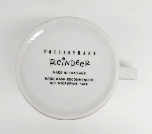 Pottery Barn Christmas Reindeer Coffee Mug Cup Prancer Holiday NEW - Picture 4 of 4