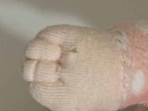 Precious Moments Pink and White Blonde Yarn Hair Doll Lovey Satin Trim and Heart - Picture 16 of 17