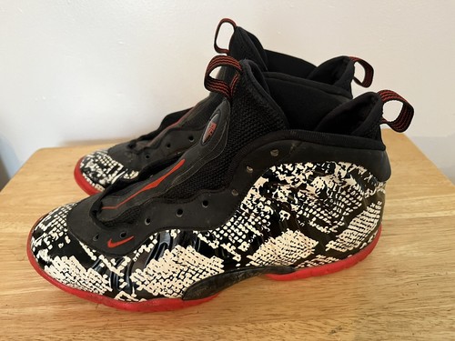 Nike Air Foamposite One Albino Schlangenleder Basketballschuh weiß/schwarz Kinder 7 Jahre