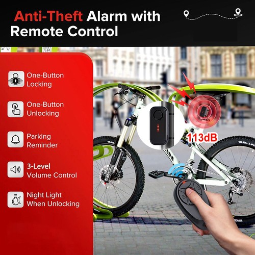 Loud 113dB Wireless Motorcycle Bike Alarm Anti-Theft Vibration w/ Remote Control - Picture 13 of 13