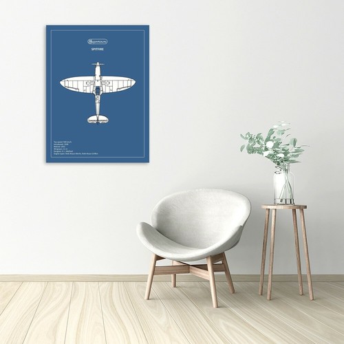Stampa su Tela su Carta Poster o Quadro Rogan Mark BP Supermarine Spitfire - Picture 2 of 2