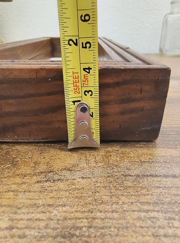 Vintage kleine rechteckige Spiegel-Wandregale mit Holzrahmen Dekor 13" hoch  - Bild 9 von 13