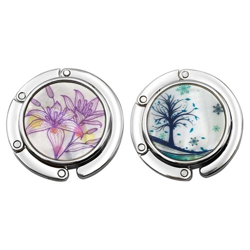 Handbag Hanger Set of 6 Foldable Purse Hook Purse Table Hook Holder Flower an... - Picture 4 of 9