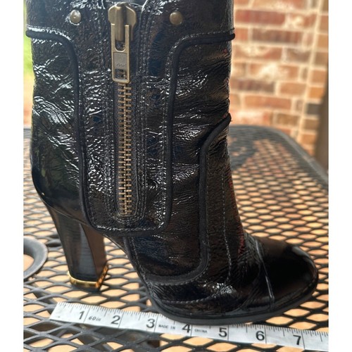 Gianni Bini Brand High Heel Shiny Mid Calf Black Boots w/Side Zipper Size 6.5M - Picture 11 of 21
