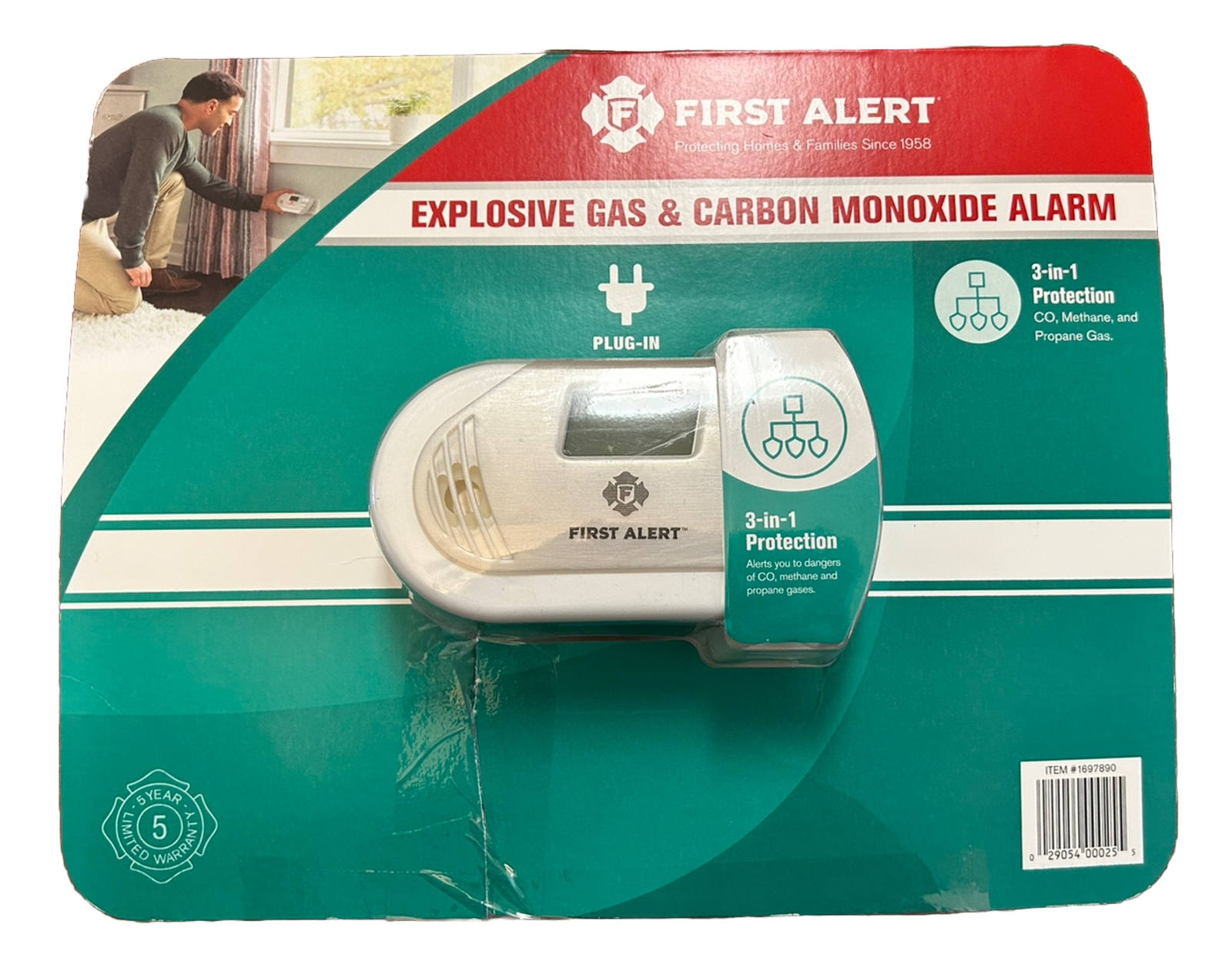 First Alert Explosive Gas Carbon Monoxide Propane Methane Alarm 3in1