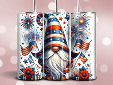 American Flag Patriotic Gnome Tumbler 20 OZ