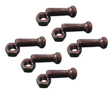 6 - Plow Bolt & Nut for Blades / Cutting Edge, 3/4-10X2 1/2 - Grade 8, Dome Head