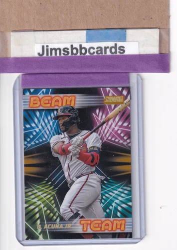 2023 Topps Stadium Club Ronald Acuna Beam Team Gold Rainbow Foil 1/1