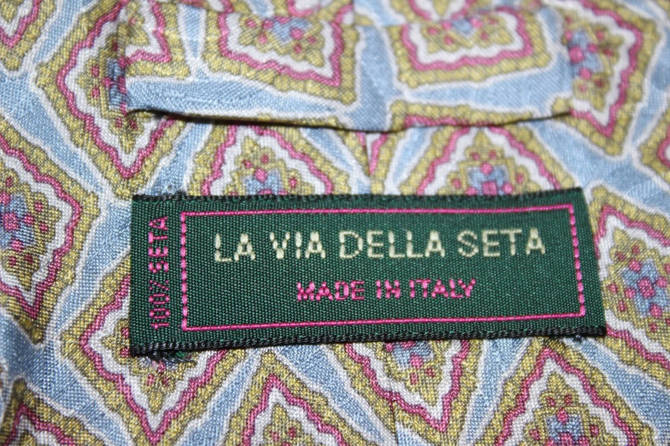 Corbata de seda LA VIA DELLA SETA Made in Italy F32130 Foto 4 de 4