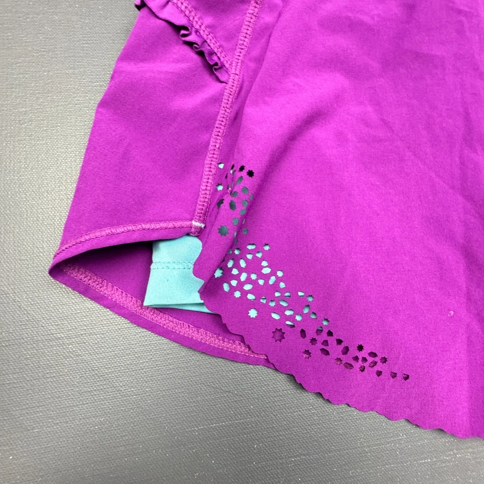 Saia atlética Hind Running Skort feminina pequena roxa azul embutida shorts academia - Imagem 3 de 4