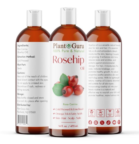 Rosehip Seed Oil Cold Pressed UNREFINED 100% Pure Natural For Skin Face Hair - Picture 20 of 24