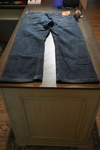 Levis 514 Mens Sz 34x30 Slim Straight Dark Wash lite Black ACTUAL Size  34x28 - Picture 3 of 16