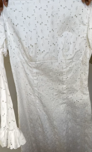 Vintage Regency Style Wedding Dress - White Cotton Lace - Handmade - XXS / UK 6 - Video 1 of 1