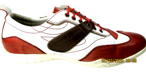 Dragon Beard Herren Leder Schuhe Sneaker Flügelspitze Braun Weiß Rot Größe 10 - Bild 5 von 10