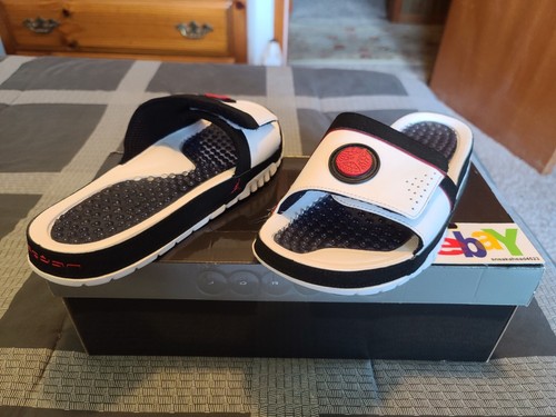 JORDAN HYDRO VI PREMIER RETRO 2010 WHITE/VARSITY RED-BLACK 385073 103 VNDS 