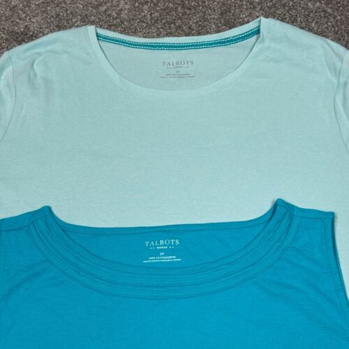 Talbots Shirt Women 3X 3XL Blue Lot of 2 Basic Blank Pima Soft Stretchy Tank Top - Picture 3 of 12