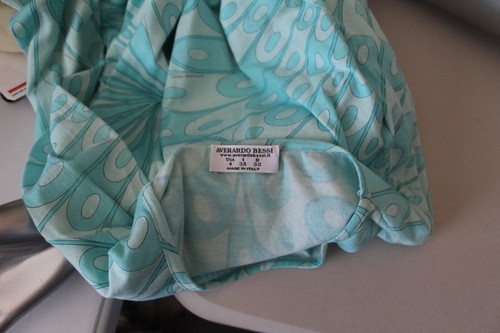 Camisa Blusa Top Vintage AVERARDO BESI Aqua Manga 3/4 Talla US 4 - Imagen 5 de 5