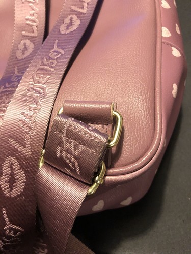 Luv Betsey By Betsey Johnson Purple W/Hearts Backpack Purse W/Change Purse - Picture 13 of 24