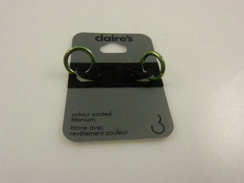 Pendientes aro titanio verde - Imagen 1 de 4