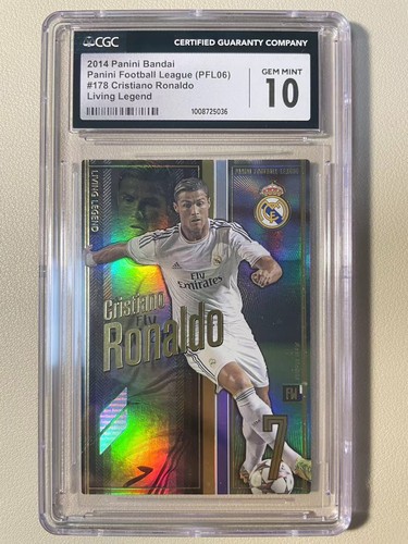 2014 Panini Football League PFL Cristiano Ronaldo LLE Refractor CGC10 GEM MINT - Picture 1 of 2