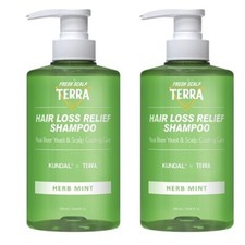 KUNDAL TERRA Hair Loss Relief HERB MINT Shampoo 500ml(16.90oz)x 2EA Scalp